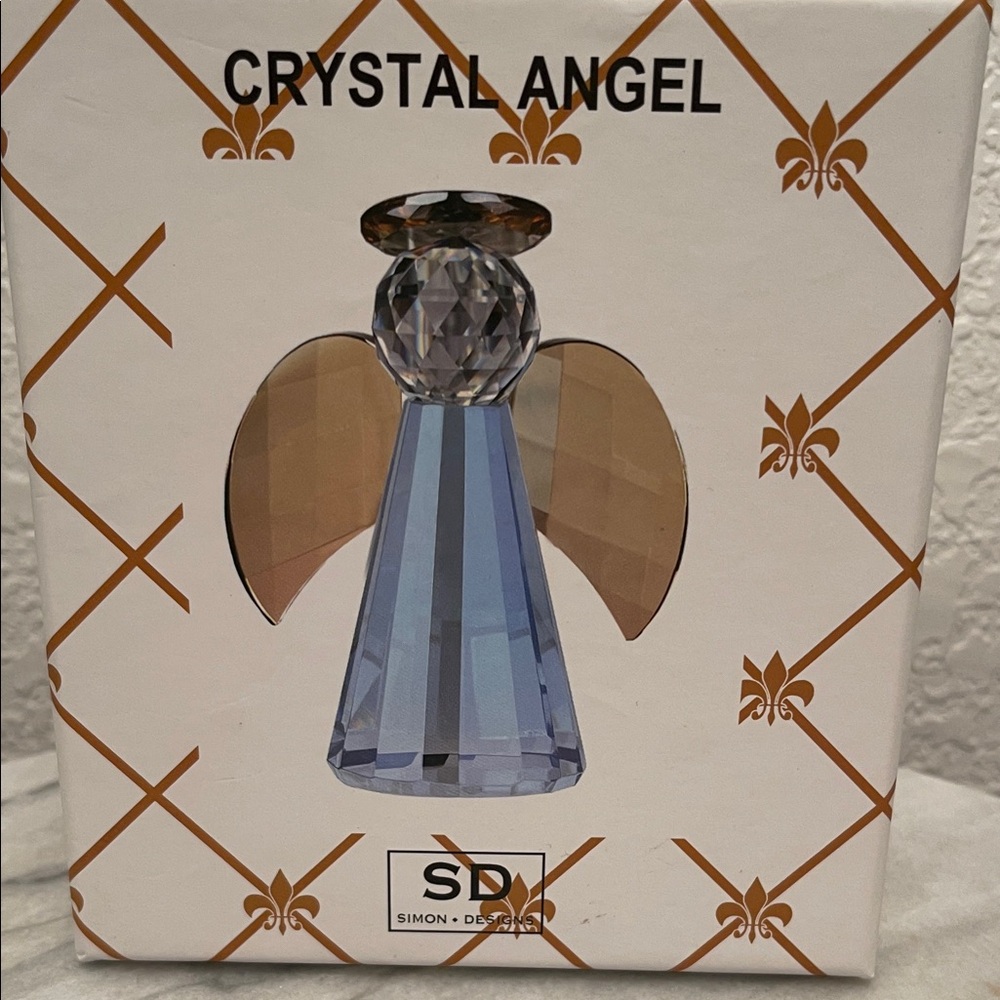 Crystal Angel Figurine - Blue and Brown